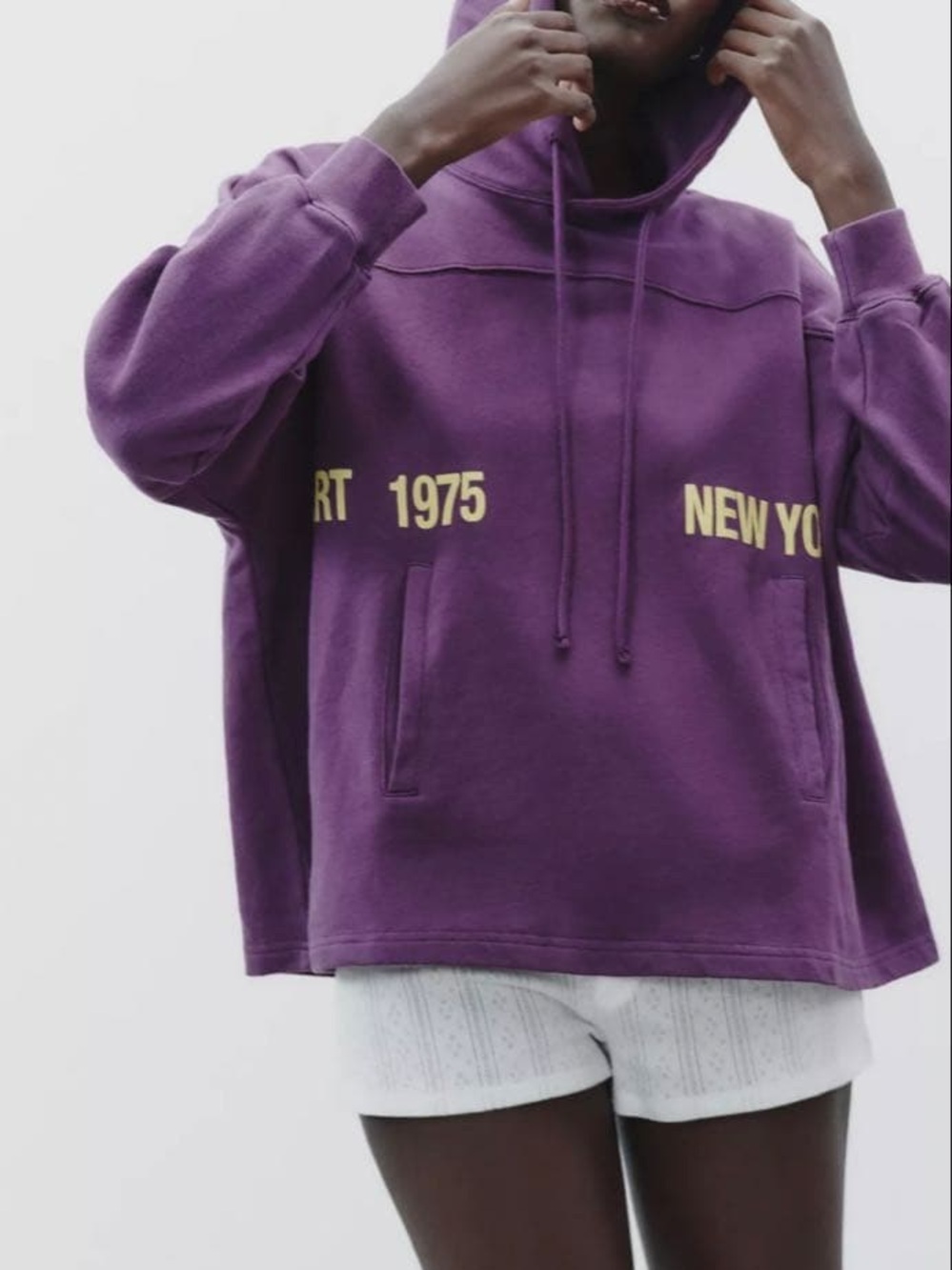 Zara New York Art Exhibition Graphic Oversized Hoodie L